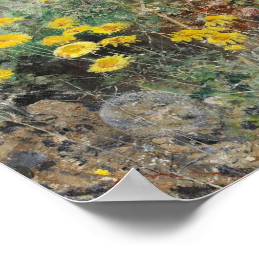 Bruno Liljefors - Cat on Flowerbed Poster (Hoek)