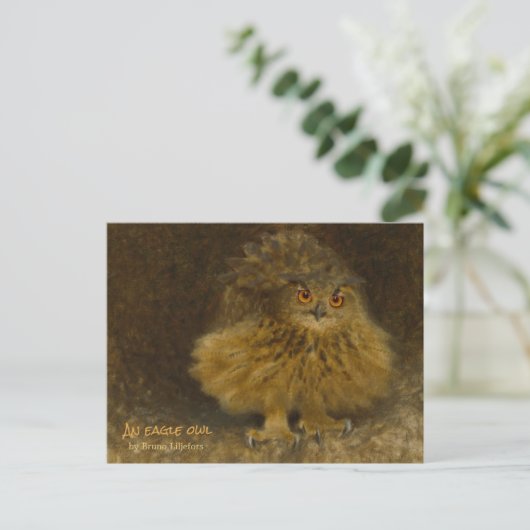 Bruno Liljefors Eagle owl CC0710 Wildlife Briefkaart (Staand voorkant)