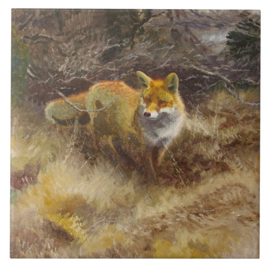 Bruno Liljefors - Fox and Landscape Tegeltje (Voorkant)
