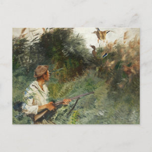 Bruno Liljefors - Hunter en Mallards Briefkaart