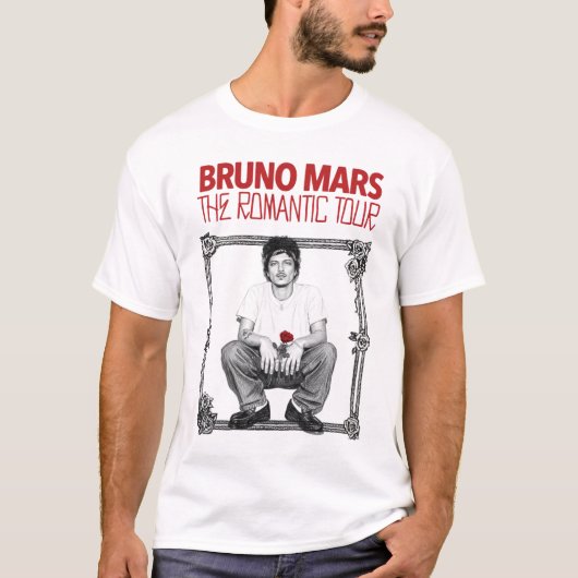 Bruno Mars 2026 The Romantic Tour Rose T-shirt (Voorkant)