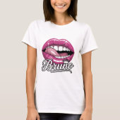 Bruno Roze Glitter Lips T-Shirt - Sassy Pop Art Sp (Voorkant)