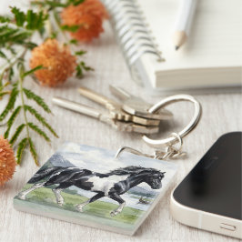 Brunskjottur Black pinto Icelandic Sleutelhanger