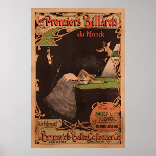 Brunswick Billards Vintage Poster (Voorkant)