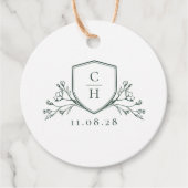 BRUNSWICK CREST bruiloft Dank u Bedankjes Labels (Voorkant)