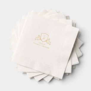 BRUNSWICK CREST Monogram Huwelijk Folie Servetten