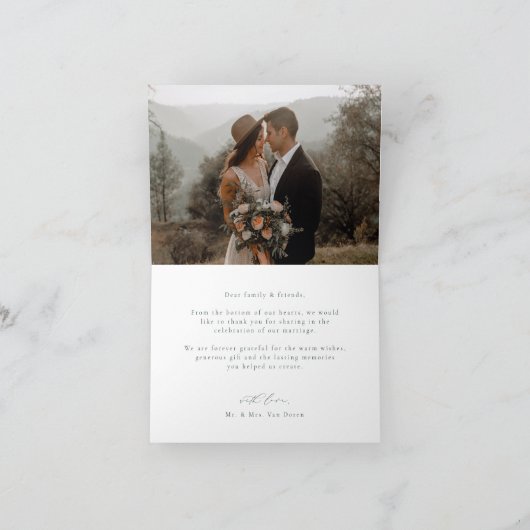 BRUNSWICK CREST Trouwfoto Bedankkaart (Binnen)