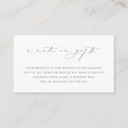 BRUNSWICK CREST Trouwkaart - Een opmerking over ca Informatiekaartje (Voorkant)