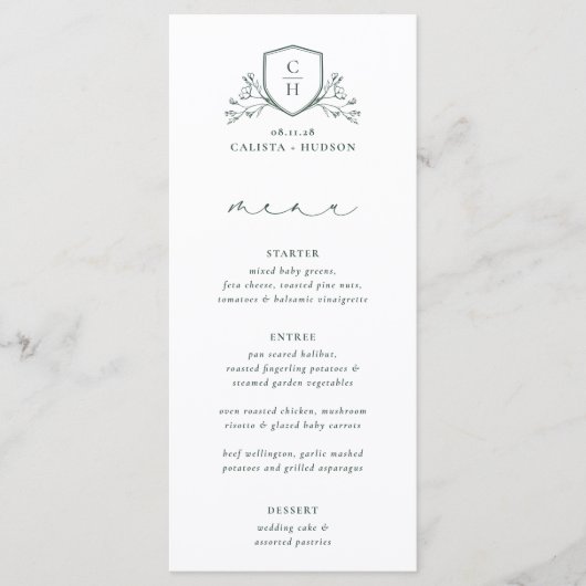 BRUNSWICK CREST Wedding Menu (Voorkant)