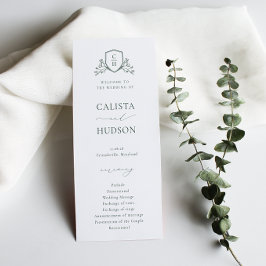 BRUNSWICK CREST Wedding Programmakaart