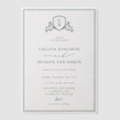 BRUNSWICK CREST Wedding Vellum Uitnodigingen (Voorkant)