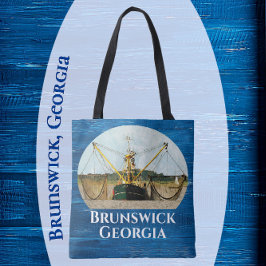Brunswick Georgia Garnalen Gevist Boot Souvenir Tote Bag