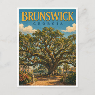Brunswick Georgia Lover’s Oak GeoSaga Briefkaart
