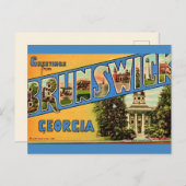 Brunswick Georgia Retro Briefkaart (Voorkant / Achterkant)