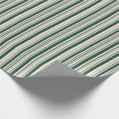 Brunswick Green en Antiek White Stripes Cadeaupapier (Hoek)