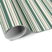 Brunswick Green en Antiek White Stripes Cadeaupapier (Rol Hoek)