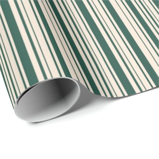 Brunswick Green en Antiek White Stripes Cadeaupapier (Rol Hoek)