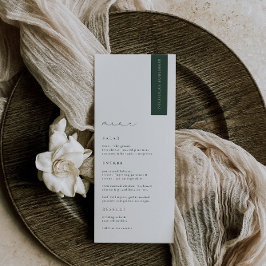 BRUNSWICK Green Modern Wedding Place Card Menu