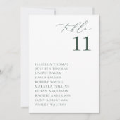 BRUNSWICK Green Seating Table Number Card Kaart (Voorkant)