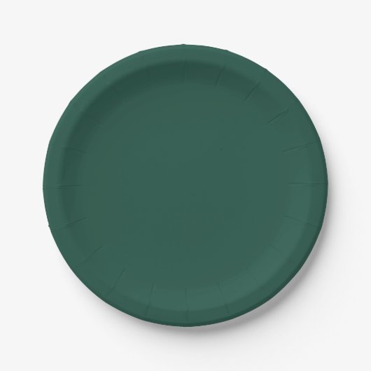Brunswick Green Solid Color Papieren Bordje (Voorkant)
