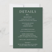 BRUNSWICK Green Wedding Details Card Kaart (Voorkant)