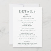 BRUNSWICK Green Wedding Details Card Kaart (Voorkant)