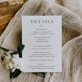 BRUNSWICK Green Wedding Details Card Kaart