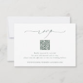 BRUNSWICK Green Wedding QR-code RSVP Kaartje (Voorkant)