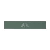 BRUNSWICK Groene Botanische Monogram Top Uitnodigingen Wikkel (Vlak)