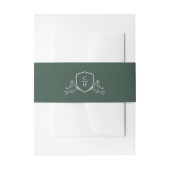 BRUNSWICK Groene Botanische Monogram Top Uitnodigingen Wikkel (Voorkant Voorbeeld)