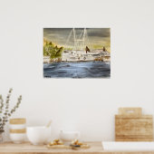 brunswick harbor marine nautical poster print (Keuken)