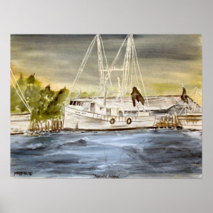 brunswick harbor marine nautical poster print