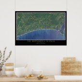 Brunswick Islands North Carolina Satellite Map Poster (Keuken)