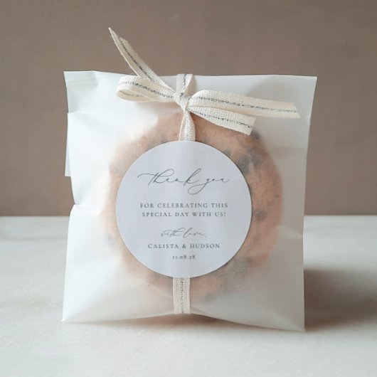 BRUNSWICK Minimalistische bruiloft Bedankt Ronde Sticker