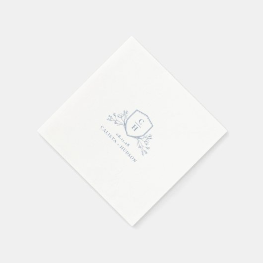 BRUNSWICK Monogram Crest Wedding Servet (Hoek)