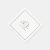 BRUNSWICK Monogram Crest Wedding Servet (Hoek)