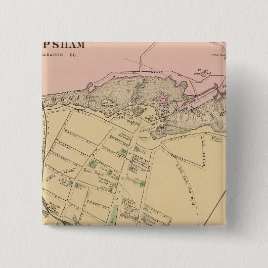 Brunswick, Topsham Vierkante Button 5,1 Cm (Voorkant)