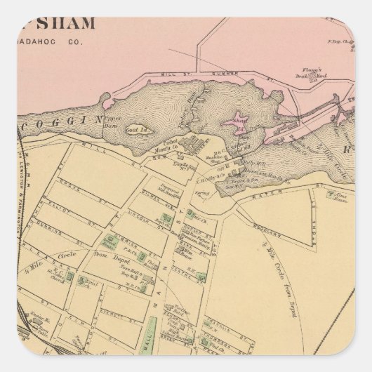 Brunswick, Topsham Vierkante Sticker (Voorkant)