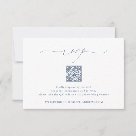 BRUNSWICK Wedding QR Code RSVP Kaartje (Voorkant)