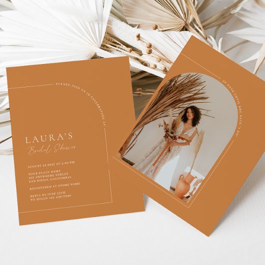 Brunt Oranje Minimalistisch Vrijgezellenfeest van  Kaart