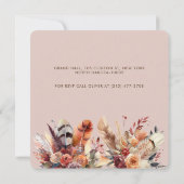 Brunt Sinaasappel Boho Vallen Kleuren Terracotta B Kaart (Achterkant)