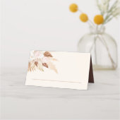 Brunt Umber Pampas Grass Wedding Place Card Plaatskaartje (Voorkant)