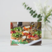 Bruschetta Antipasti met bonen en arugula, Feestdagenkaart (Staand voorkant)