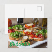 Bruschetta Antipasti met bonen en arugula, Feestdagenkaart (Voorkant / Achterkant)