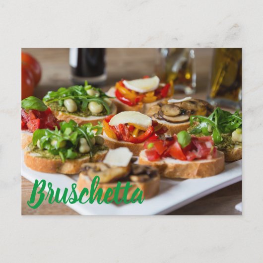 Bruschetta Antipasti met bonen en arugula, Feestdagenkaart (Voorkant)