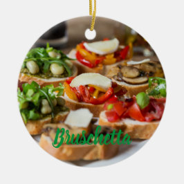 Bruschetta Antipasti met bonen en arugula, Keramisch Ornament