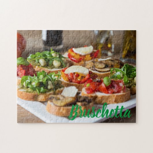 Bruschetta Antipasti met bonen en arugula, Legpuzzel (Horizontaal)