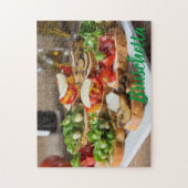 Bruschetta Antipasti met bonen en arugula, Legpuzzel (Verticaal)