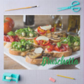 Bruschetta Antipasti met bonen en arugula, Tissuepapier (Craft)