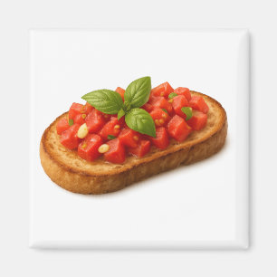 Bruschetta Tomaten Basilicum Knoflook Olijfolie Magneet